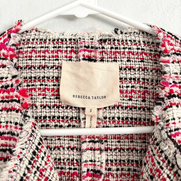 Rebecca Taylor Optic Tweed Sheath Dress & Jacket Outfit Set Candy Apple Red Sz 2 - Picture 12 of 15